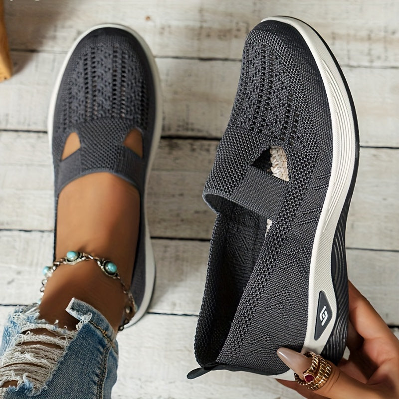 Damen Slip-On Sneaker orthopädisch &amp; ultraleicht | atmungsaktives Strick-Obermaterial, dämpfendes Fußbett | bequem für Alltag &amp; Spaziergänge