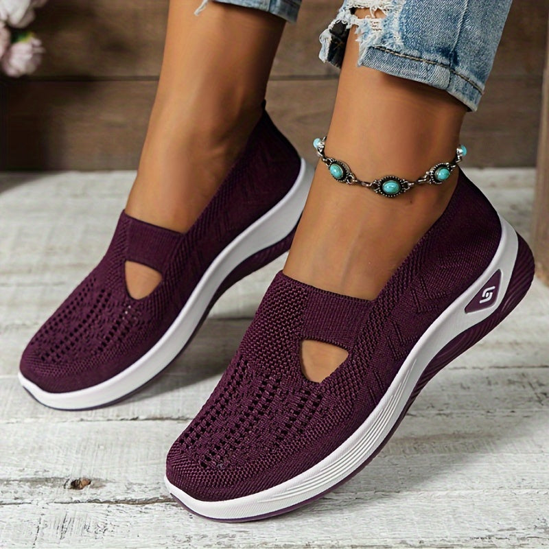 Damen Slip-On Sneaker orthopädisch &amp; ultraleicht | atmungsaktives Strick-Obermaterial, dämpfendes Fußbett | bequem für Alltag &amp; Spaziergänge