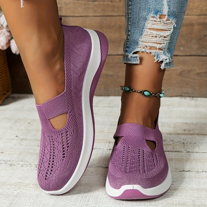 Damen Slip-On Sneaker orthopädisch &amp; ultraleicht | atmungsaktives Strick-Obermaterial, dämpfendes Fußbett | bequem für Alltag &amp; Spaziergänge