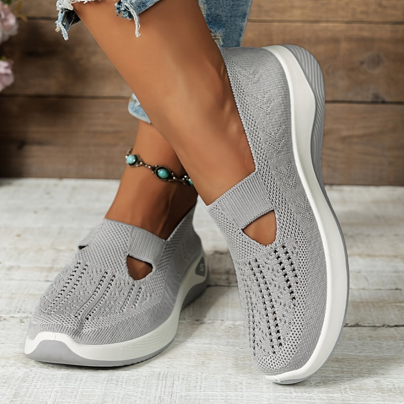 Damen Slip-On Sneaker orthopädisch &amp; ultraleicht | atmungsaktives Strick-Obermaterial, dämpfendes Fußbett | bequem für Alltag &amp; Spaziergänge