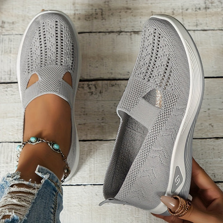 Damen Slip-On Sneaker orthopädisch &amp; ultraleicht | atmungsaktives Strick-Obermaterial, dämpfendes Fußbett | bequem für Alltag &amp; Spaziergänge