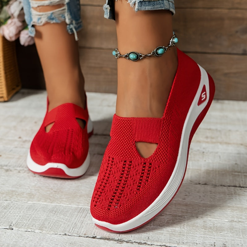 Damen Slip-On Sneaker orthopädisch &amp; ultraleicht | atmungsaktives Strick-Obermaterial, dämpfendes Fußbett | bequem für Alltag &amp; Spaziergänge