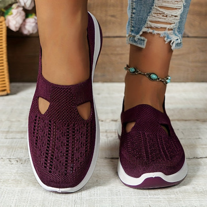 Damen Slip-On Sneaker orthopädisch &amp; ultraleicht | atmungsaktives Strick-Obermaterial, dämpfendes Fußbett | bequem für Alltag &amp; Spaziergänge