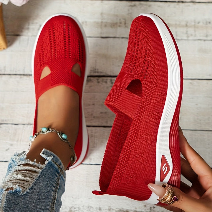Damen Slip-On Sneaker orthopädisch &amp; ultraleicht | atmungsaktives Strick-Obermaterial, dämpfendes Fußbett | bequem für Alltag &amp; Spaziergänge