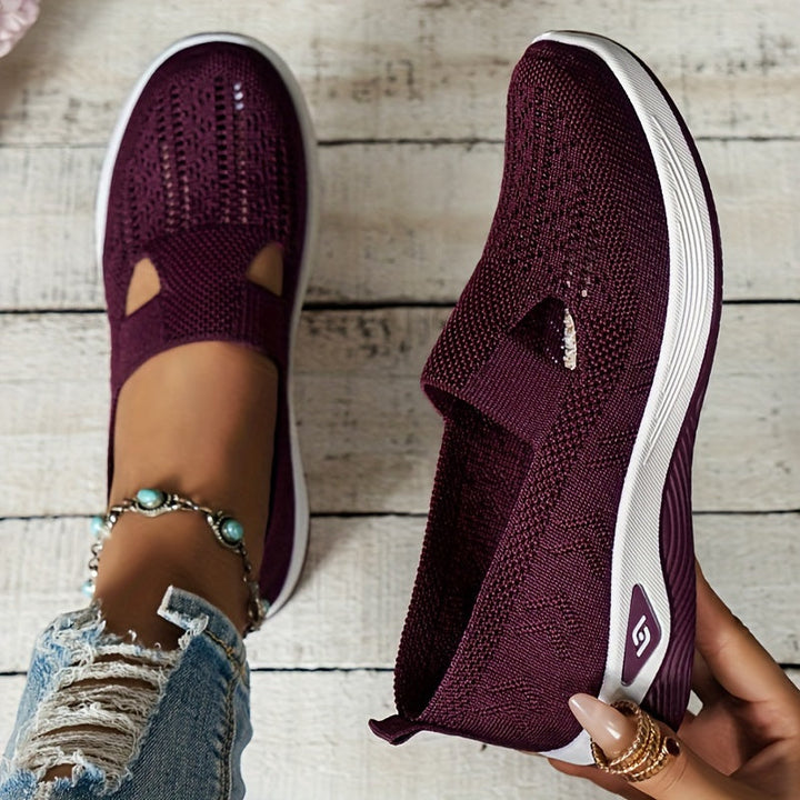 Damen Slip-On Sneaker orthopädisch &amp; ultraleicht | atmungsaktives Strick-Obermaterial, dämpfendes Fußbett | bequem für Alltag &amp; Spaziergänge