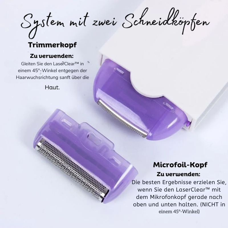 Elektrischer Haarentferner mit Mikro-Oszillation | 2 Aufsätze &amp; Hautkontakt-Sensor | Für Gesicht &amp; Körper, sanfte Rasur ohne Schnitte