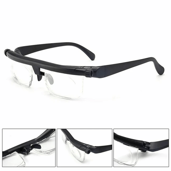 Verstellbare Lesebrille stufenlos –6 bis +3 Dioptrien | TR90 ultraleicht 27 g &amp; stoßfest | HD-Gläser entspiegelt | Unisex