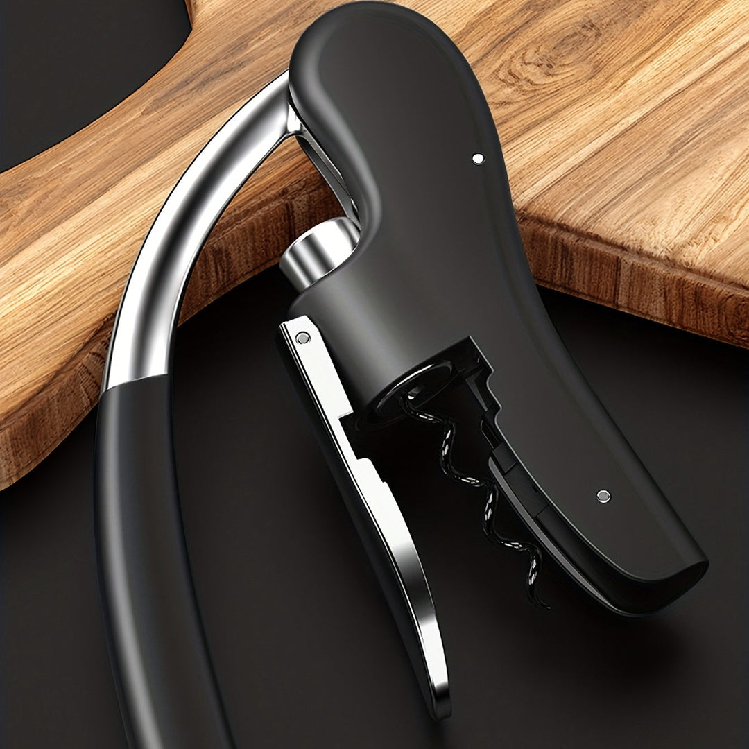 Korkenzieher mit Hebelmechanismus | Ergonomischer Griff für müheloses Entkorken | Robust &amp; vielseitig, 14 × 7,5 cm