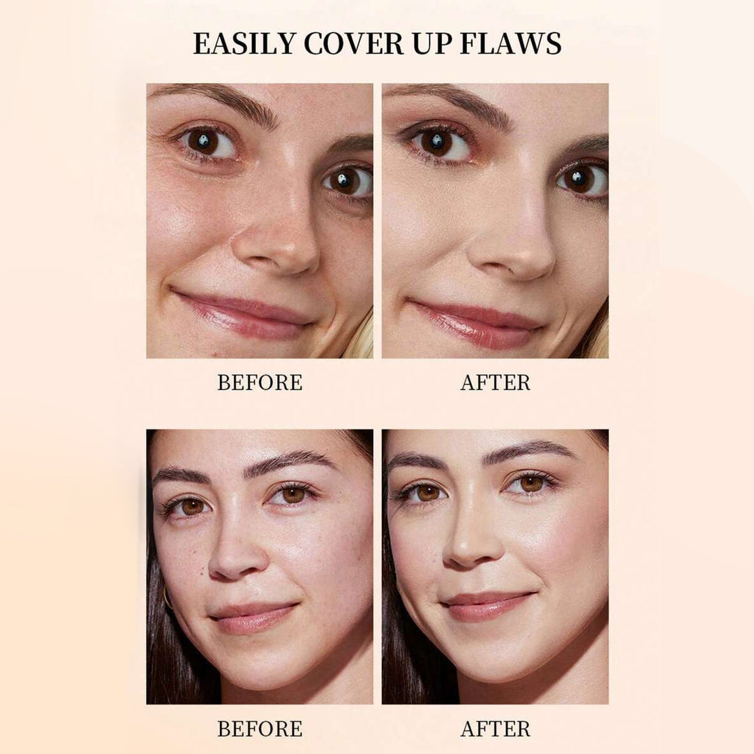 Cushion Foundation Compact mit Feuchtigkeitspflege | Leichte Deckkraft &amp; Soft-Focus Finish | Natürlich Ebenmäßiger Teint | Inklusive Puff-Applikator