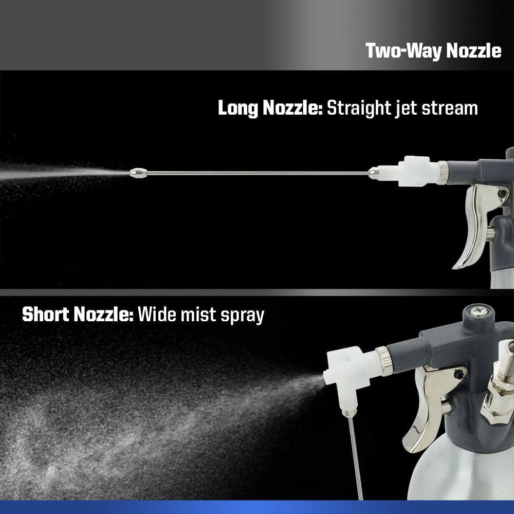 Aluminum pressure sprayer with precision lance | adjustable spray pattern &amp; metal trigger | heavy-duty spray can for cleaning, oil, and detailing