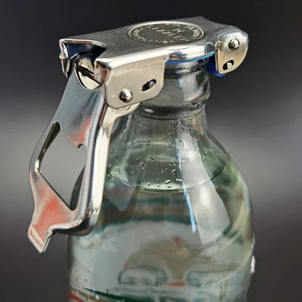 Bottle opener with airtight reseal – GripSeal | Keeps carbonation twice as long | Foldable, strong leverage