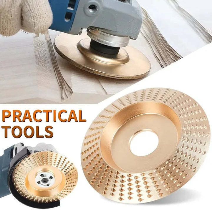 Set di dischi per intaglio in legno 3 pezzi per smerigliatrice angolare da 100 | Ø 4", foro 16 mm | Piatto/convesso/smussato per modellare e levigare