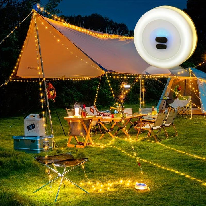 LED-Lichterkette 10 m mit 100 LEDs | USB wiederaufladbar &amp; IP65 wasserdicht | 8 Lichtmodi für Camping &amp; Garten