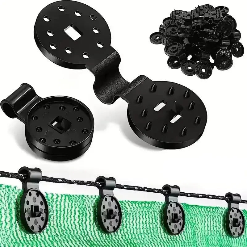 Gartenclips für Schattensegel &amp; Netze | Robuste Befestigungsklemmen mit Drehverschluss | Für Sichtschutz, Netze &amp; Abdeckplanen | Kompakt &amp; Wiederverwendbar