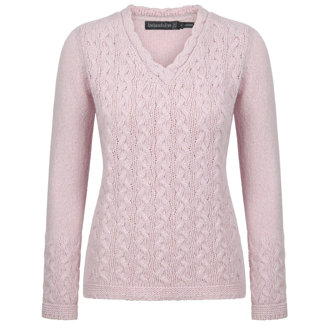 Zopf-Pullover mit V-AusschnittDamen Pullover | Zopfpullover mit V-Ausschnitt und leicht taillierter Passform