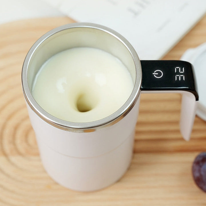 Selbstrührende Tasse | Magnetische Rührfunktion mit Temperaturanzeige &amp; Edelstahl für Kaffee, Shakes und Getränke