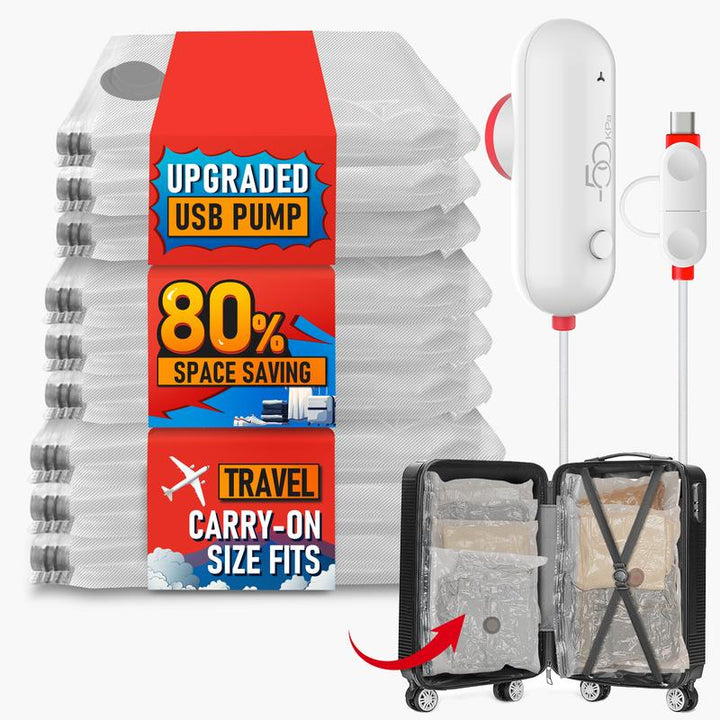 PackEase - Sacs sous vide pour gain de place avec pompe électrique