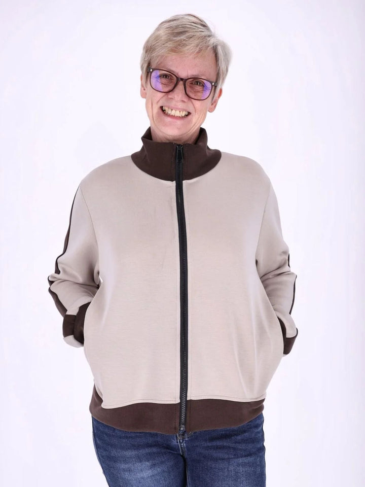 Damen Sweatjacke mit lockerer Passform | Weiche Freizeitjacke mit elastischem Stoff und bequemem Schnitt für Alltag und Freizeit