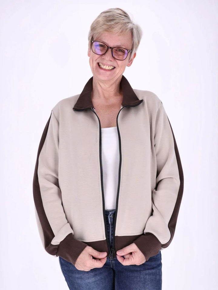 Damen Sweatjacke mit lockerer Passform | Weiche Freizeitjacke mit elastischem Stoff und bequemem Schnitt für Alltag und Freizeit