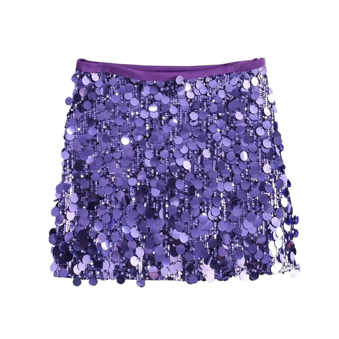 Damen Paillettenrock Mini | Kurzer Glitzerrock mit funkelnden Pailletten für Partys, Abendveranstaltungen und festliche Looks