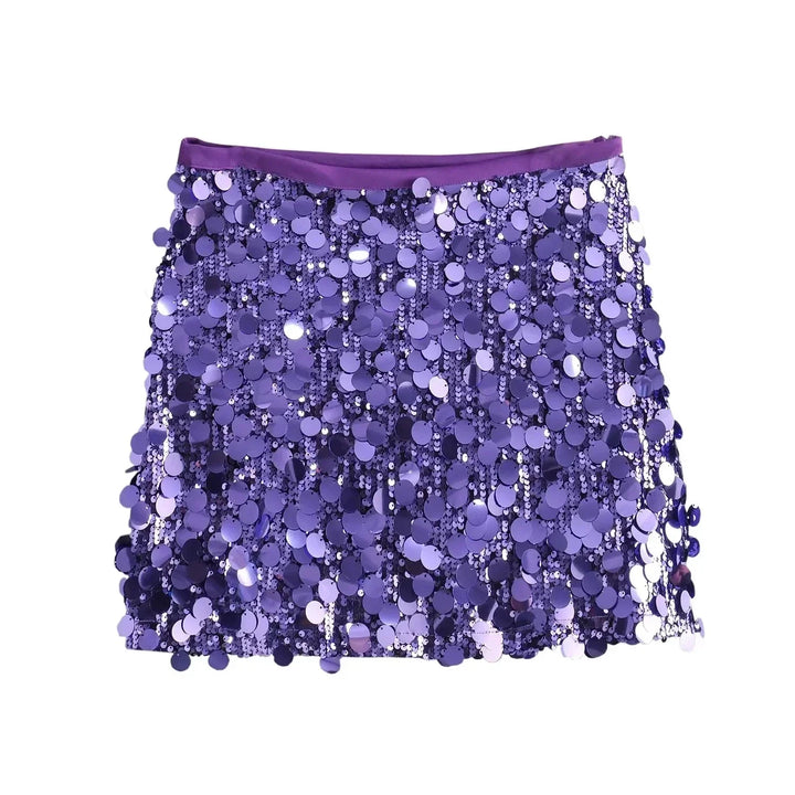 Damen Paillettenrock Mini | Kurzer Glitzerrock mit funkelnden Pailletten für Partys, Abendveranstaltungen und festliche Looks