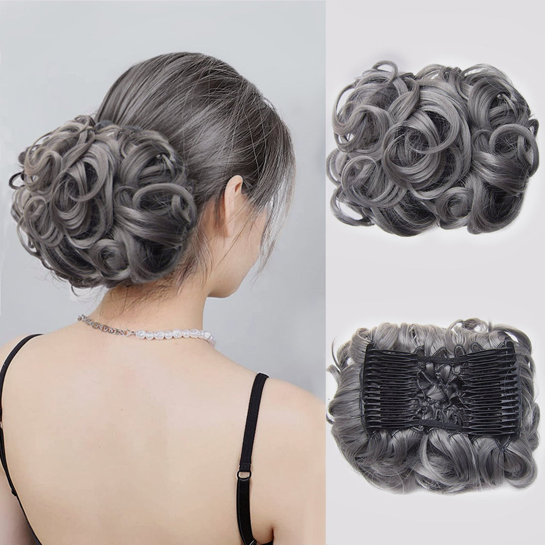Göndör konty nagy hajrész | rendezetlen messy bun gumiszalaggal | azonnal több volumen másodpercek alatt | 2 darabos csomag