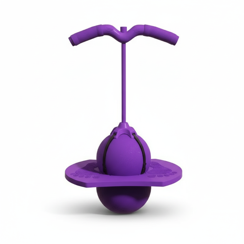 Pogo ball jump trainer with anti-slip footplate | With/without handle | Extra thick bounce ball for power jumps | Blue/pink/lilac
