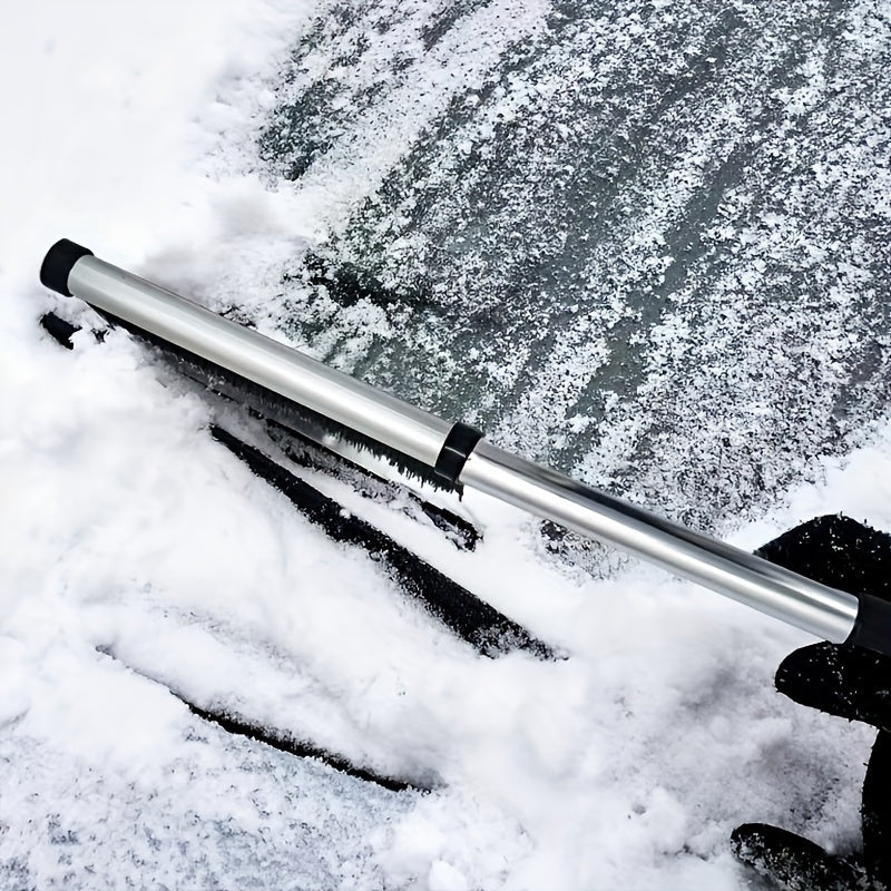 Ausziehbarer Auto-Schneebesen mit Eiskratzer | Teleskop-Schneebürste zur Entfernung von Schnee und Eis auf Fahrzeugscheiben