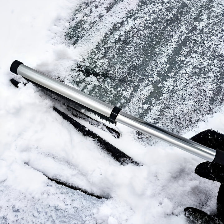 Ausziehbarer Auto-Schneebesen mit Eiskratzer | Teleskop-Schneebürste zur Entfernung von Schnee und Eis auf Fahrzeugscheiben