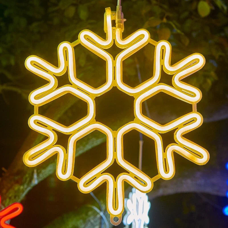 LED Schneeflockenlichter wasserdicht 30 cm | Festliche Winterbeleuchtung mit Schneefall-Effekt in verschiedenen Lichtfarben für außen