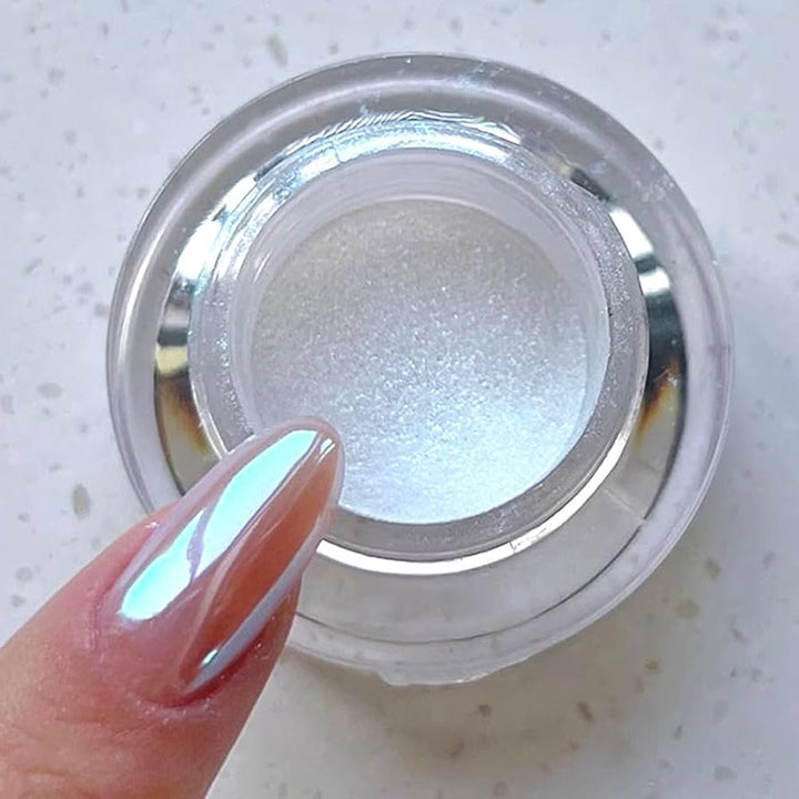 Poudre chrome pour ongles avec effet miroir | Effet métal liquide en minutes | Pigment intense, longue tenue | Pour gel et top coat