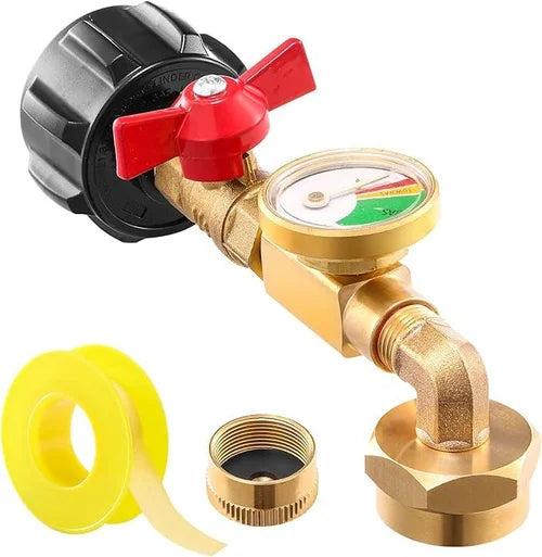 Gasdruckregler mit Manometer | Schnelle Gasstandanzeige | Für Gasflaschen, Grill &amp; Camping