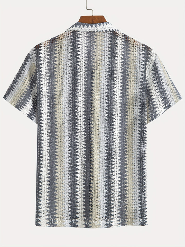 Herren Sommerhemd | Luftiges Kurzarmshirt aus gewebtem Stoff für Freizeit, Strand und Urlaub