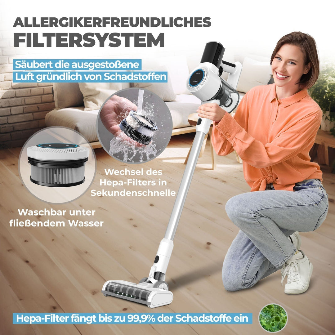 Akkustaubsauger | Kabelloser Staubsauger mit 420 W und HEPA-Filter