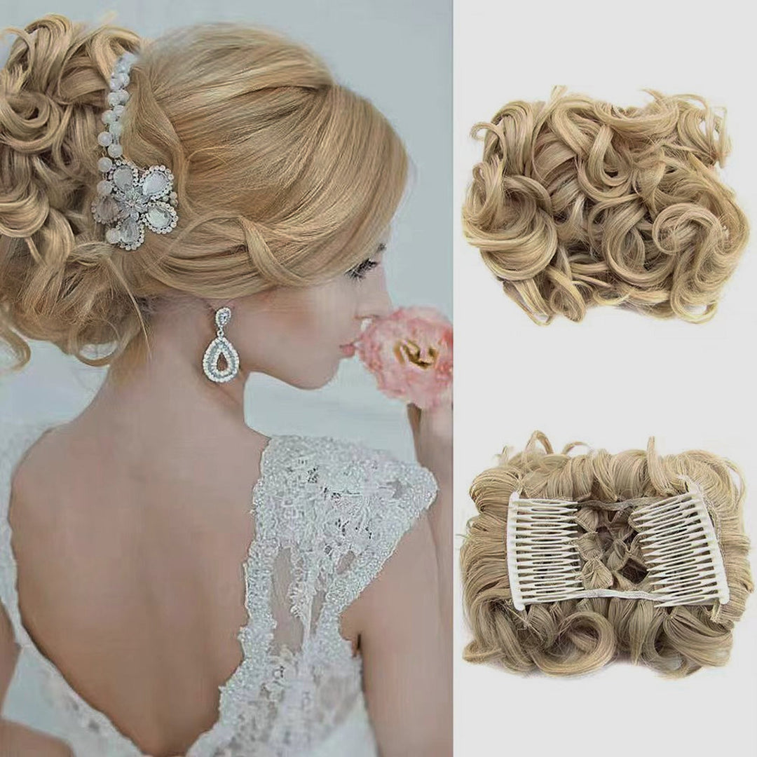 Göndör konty nagy hajrész | rendezetlen messy bun gumiszalaggal | azonnal több volumen másodpercek alatt | 2 darabos csomag