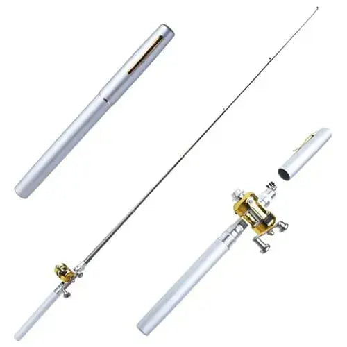 Teleskop-Angelrute mit Angelrolle | Kompaktes Angelset aus Aluminium | Tragbare Taschenrute für Reisen, Camping &amp; Outdoor