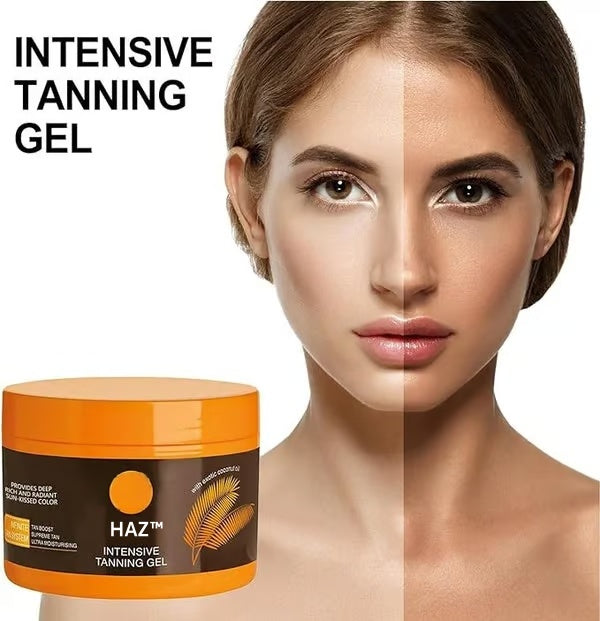 Intensive tanning gel for faster tanning | Moisturizing &amp; glow effect | Even complexion without streaks | For body &amp; legs