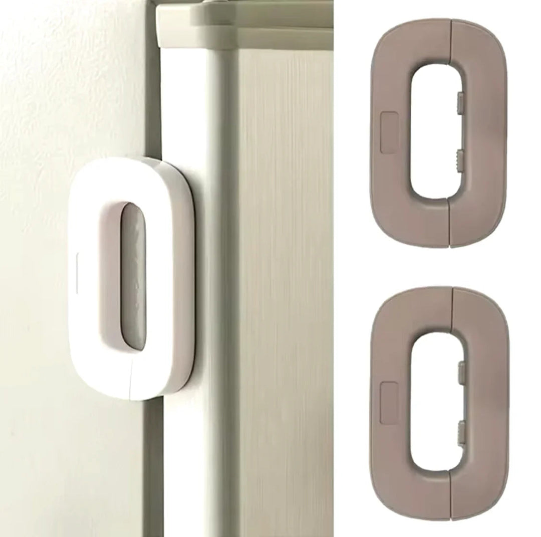 Sécurité enfant pour réfrigérateur et armoire | Mécanisme à double bouton-poussoir | Pour armoires, tiroirs, micro-ondes | Montage facile