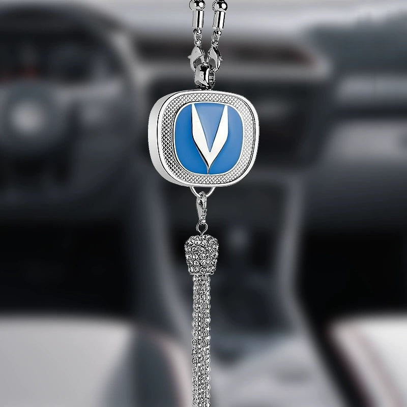 Ciondolo per specchietto retrovisore auto con cristallo | Lega di zinco e strass | Decorazione scintillante con ciondolo profumato, idea regalo
