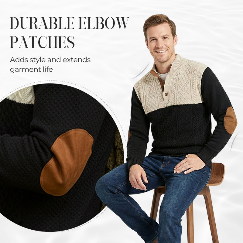Herren Pullover | Knopfleiste mit Farbblockdesign &amp; lockerer Passform für Alltag und kühle Tage