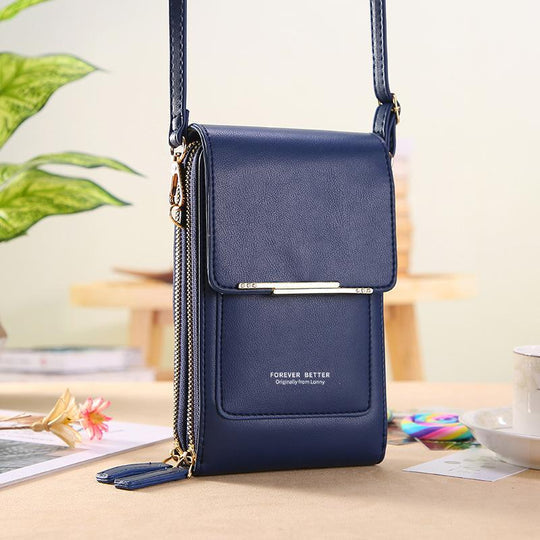 Umhängetasche | Touchscreen Handytasche mit Fenster für Smartphone und Alltag