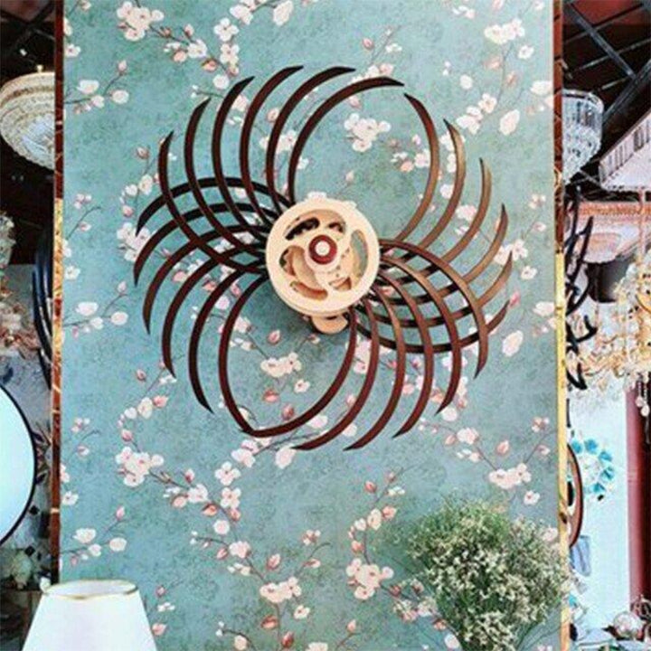 Kinetic Wood Sculpture with Spring Mechanism | Moving Wall or Table Decoration as Art Object | Handmade, Polished &amp; Coated
