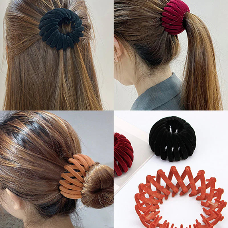 Haar-Bun-Maker zum Klemmen &amp; Wickeln | Rutschfester Halt ohne Haarnadeln | Für Dutt, Half-Bun &amp; Pferdeschwanz | Viele Farben