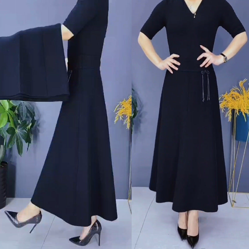 Damen Rock | High-Waist Midirock aus warmem Stoff für Herbst und Winter