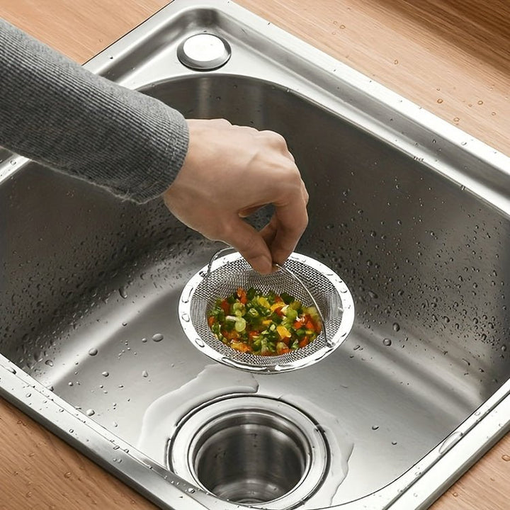 Drain filter with fine mesh &amp; handle – FlowGuardPro against clogs | Universal for sink, shower &amp; tub | Dishwasher safe
