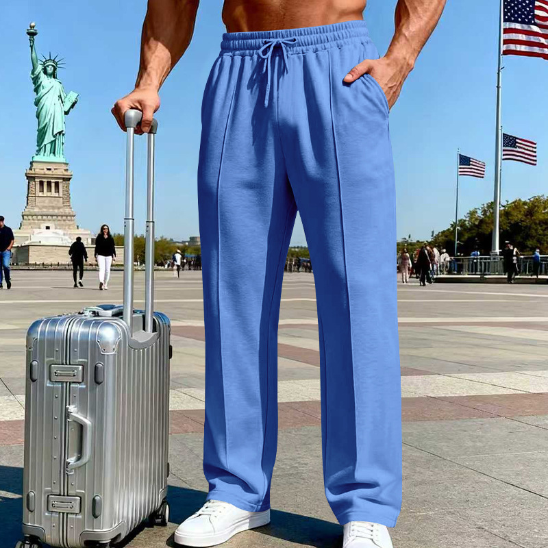 Herren Stretch-Hose mit geradem Bein | Atmungsaktive Freizeithose mit Relax-Fit, Kordelzug und Seitentaschen
