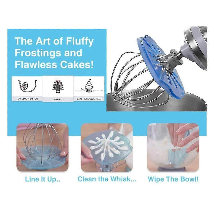 Whisk Cleaner for KitchenAid 6-Wire | Remove Dough Residue in Seconds | Splash Guard Holder | For 4.5–5 qt Tilt-Head &amp; Lift Bowl