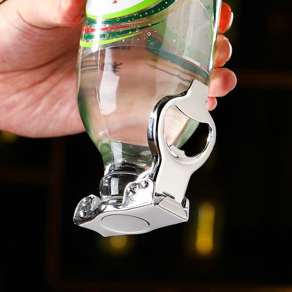 Bottle opener with airtight reseal – GripSeal | Keeps carbonation twice as long | Foldable, strong leverage