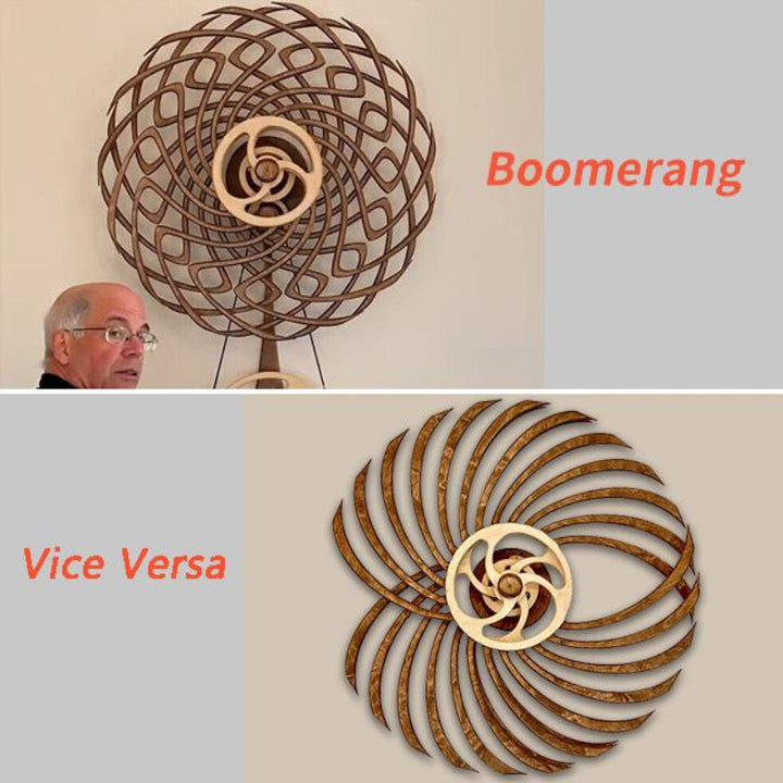 Kinetic Wood Sculpture with Spring Mechanism | Moving Wall or Table Decoration as Art Object | Handmade, Polished &amp; Coated