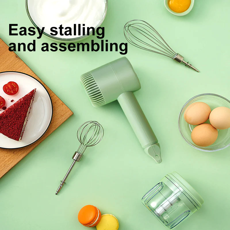 Cordless hand mixer | 3 speeds | Rechargeable | Stainless steel beaters